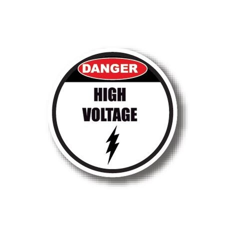 Ergomat 12in CIRCLE SIGNS - Danger High Voltage DSV-SIGN 144 #1932 -UEN